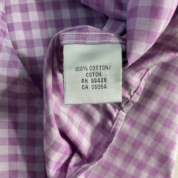 Bugatchi Dress Shirt Men’s Size L Purple Check Flip Turn Contrast Cuff - Picture 11 of 12